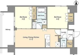 東京都台東区松が谷1【マンション】の間取り