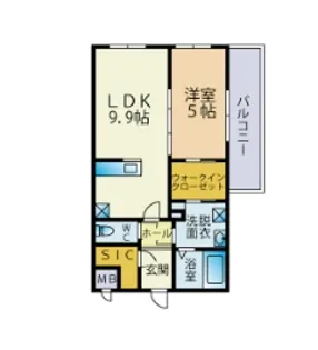 メゾンドリジエール【4階】の間取り