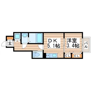 ブライアローズ富沢南【1階】の間取り