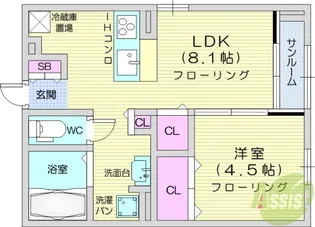 ティエドールA【2階】の間取り