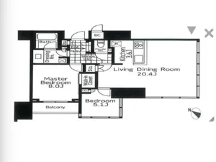 THE ROPPONGI TOKYO CLUB RESIDENCE【18階】の間取り