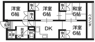 不二屋 小島ハイツA【4階】の間取り