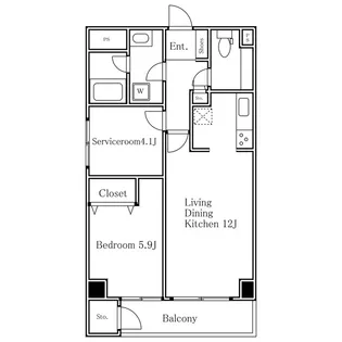 カルチェ恵比寿【4階】の間取り
