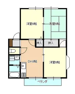 サンビューラーA棟【2階】の間取り