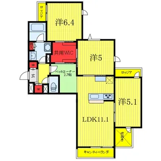 ヴァンドール志村【2階】の間取り