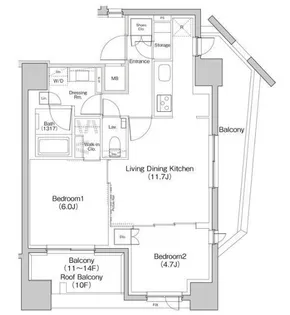 ザ・パークハビオ荏原中延プレイス【10階】の間取り