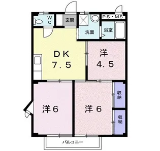 メゾンむつ美【2階】の間取り