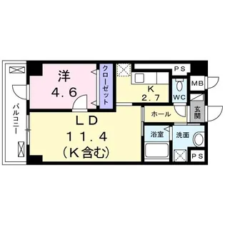 ウェスト宮ノ下【6階】の間取り