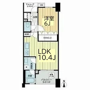 イクシア横浜鶴見【4階】の間取り