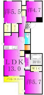 ライトガーツェおおたか【2階】の間取り