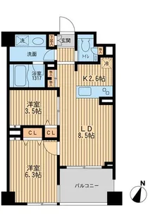 東京都世田谷区上野毛1【マンション】の間取り