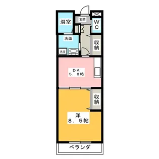 アビタシオン オジェール【1階】の間取り
