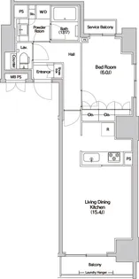 Haluwa芝公園【9階】の間取り