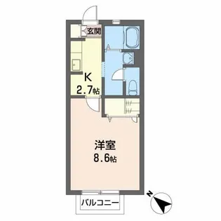 スプレンダー北仙台B【2階】の間取り