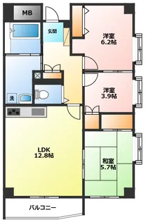 神奈川県小田原市城山1【マンション】の間取り