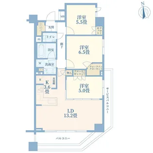 アールブラン馬込【3階】の間取り