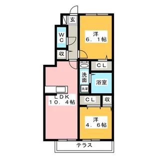 グランデII【1階】の間取り