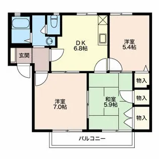 フレグランス富士見【2階】の間取り