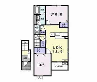 アマン ダン【2階】の間取り