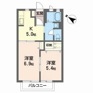 ベルハイム参番館A【1階】の間取り