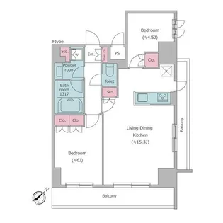 レジディア都立大【6階】の間取り