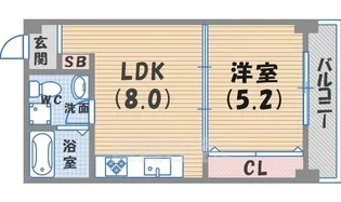 甲子園マンション【5階】の間取り