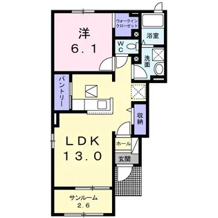 ソレイユ横島C【1階】の間取り