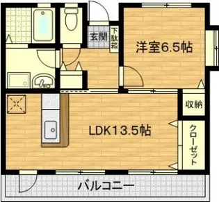 ゴールデンハイム【1階】の間取り