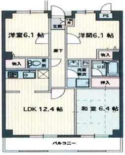 ドゥ・エール【1階】の間取り