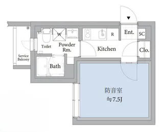 【防音マンション】ASTILE studio 練馬平和台【2階】の間取り