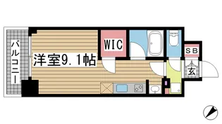 アスヴェル神戸駅前【9階】の間取り