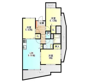 中央ハイツ海老塚【14階】の間取り