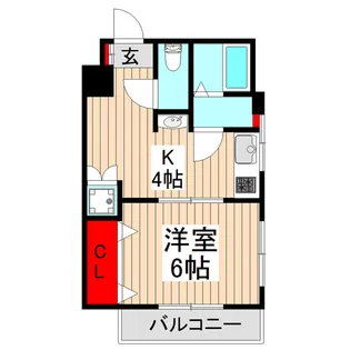 リカーヴ新町【1階】の間取り