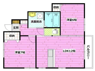 ディアコートB棟【1階】の間取り