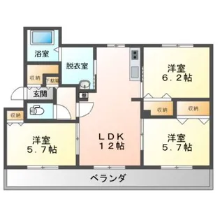 Mハイツ八丁平1【4階】の間取り