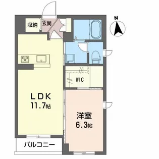 フェリシード麓山【1階】の間取り