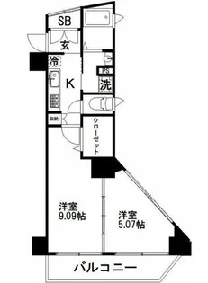 comfortable residence AKATSUKA【7階】の間取り