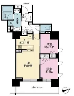 ウェリス六本木【2階】の間取り