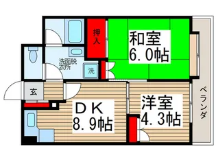 西川口朝日マンション【5階】の間取り