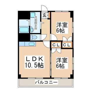 上村ハイツIII【5階】の間取り