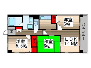 サンフラワ-小松【5階】の間取り