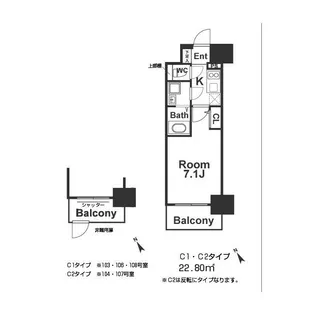 エスリード京橋グランテラス【9階】の間取り