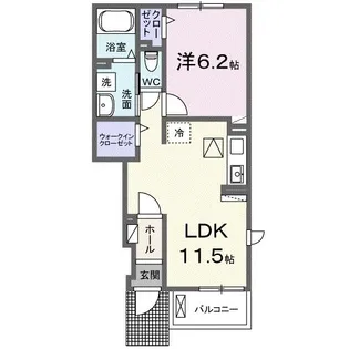 フリーデンハイム潮崎【1階】の間取り