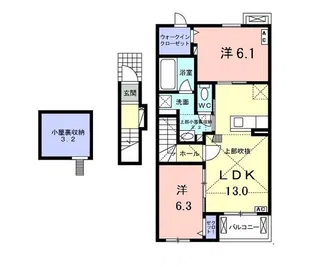 ファーストプレイス築捨I【2階】の間取り