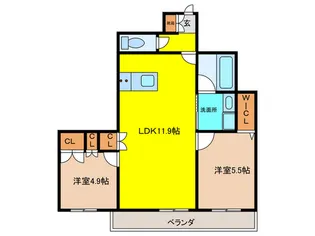HEBELMAIZON石橋天神【1階】の間取り