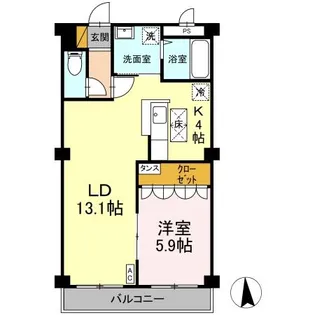 リバーフィールド【1階】の間取り
