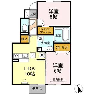 クレール・フォンテーヌ【1階】の間取り
