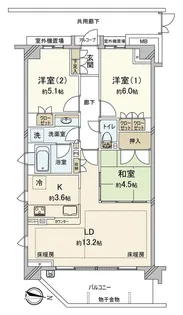 ジークレフ船橋夏見【2階】の間取り