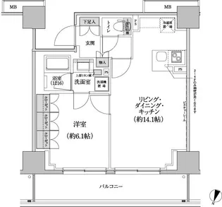 パークハビオ渋谷本町レジデンス【5階】の間取り