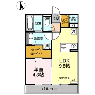 P.H.4(ピーエイチフォー)【3階】の間取り
